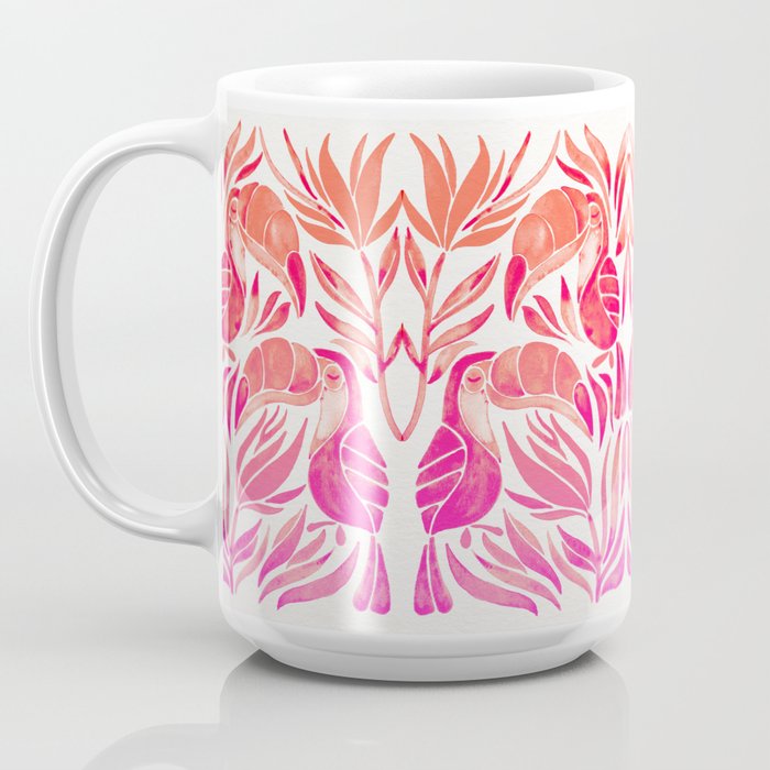 Tropical Toucans - Pink OmbrÃ© Palette Coffee Mug Gallery Image 3
