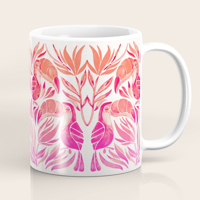 Tropical Toucans - Pink OmbrÃ© Palette Coffee Mug Gallery Image 1