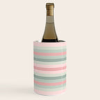Soft Stripes Pattern in Eucalyptus Green and Blush Pink Wine Chiller Gallery Image 3