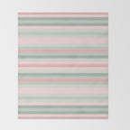 Soft Stripes Pattern in Eucalyptus Green and Blush Pink Throw Blanket Gallery Image 2