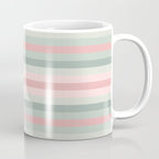 Soft Stripes Pattern in Eucalyptus Green and Blush Pink Coffee Mug Gallery Image 1