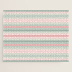 Soft Stripes Pattern in Eucalyptus Green and Blush Pink Jigsaw Puzzle Gallery Image 1