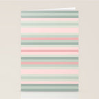 Soft Stripes Pattern in Eucalyptus Green and Blush Pink Stationery Card Gallery Image 2