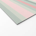Soft Stripes Pattern in Eucalyptus Green and Blush Pink Welcome Mat Gallery Image 2