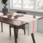Soft Stripes Pattern in Eucalyptus Green and Blush Pink Table Runner Gallery Image 2
