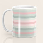 Soft Stripes Pattern in Eucalyptus Green and Blush Pink Coffee Mug Gallery Image 3