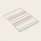 Soft Stripes Pattern in Eucalyptus Green and Blush Pink Notebook Gallery Image 3