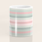 Soft Stripes Pattern in Eucalyptus Green and Blush Pink Coffee Mug Gallery Image 4