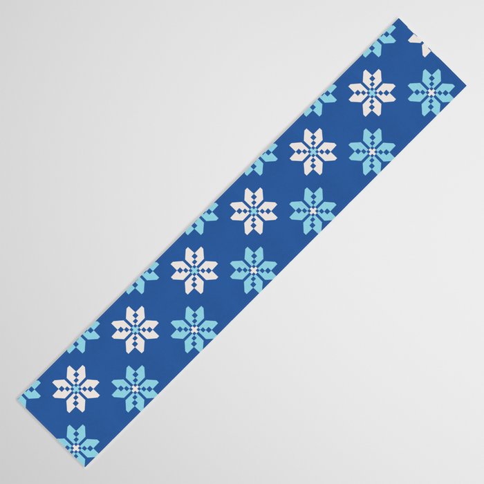 Contrasting Blues: Bethlehem Star Mosaic Table Runner Gallery Image 3