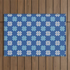 Contrasting Blues: Bethlehem Star Mosaic Outdoor Rug Gallery Image 1