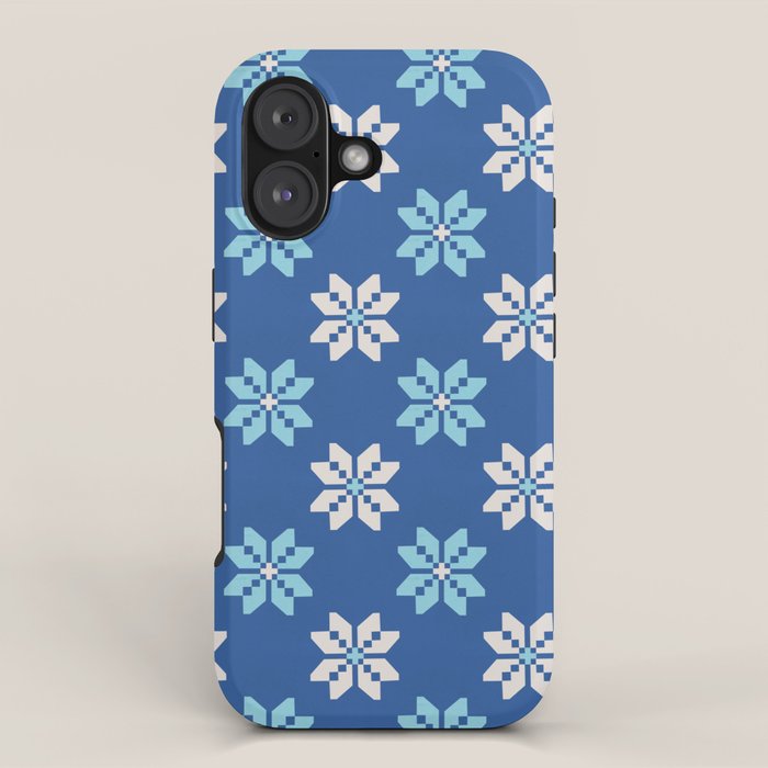 Contrasting Blues: Bethlehem Star Mosaic iPhone Case Gallery Image 1