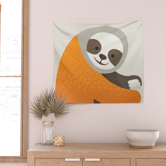 Whimsy Sloth Wall Tapestry Gallery Image 2