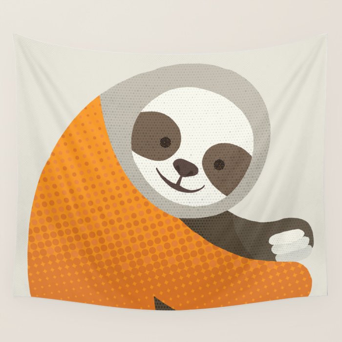 Whimsy Sloth Wall Tapestry Gallery Image 4