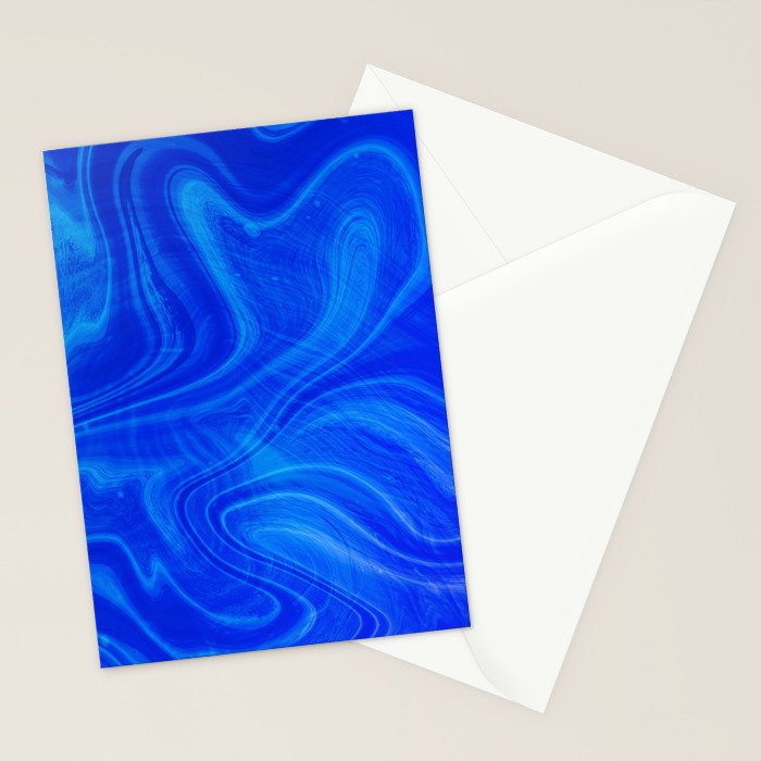 Royal Blue Swirl Marble Stationery Card Gallery Image 2