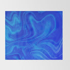Royal Blue Swirl Marble Throw Blanket Gallery Image 2