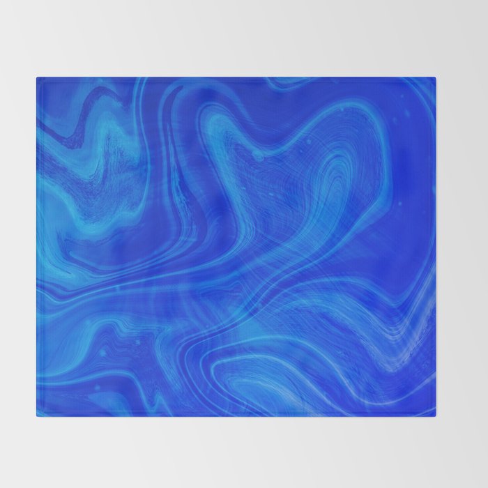 Royal Blue Swirl Marble Throw Blanket Gallery Image 2