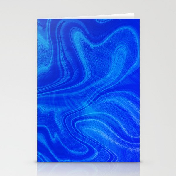Royal Blue Swirl Marble Stationery Card Gallery Image 2
