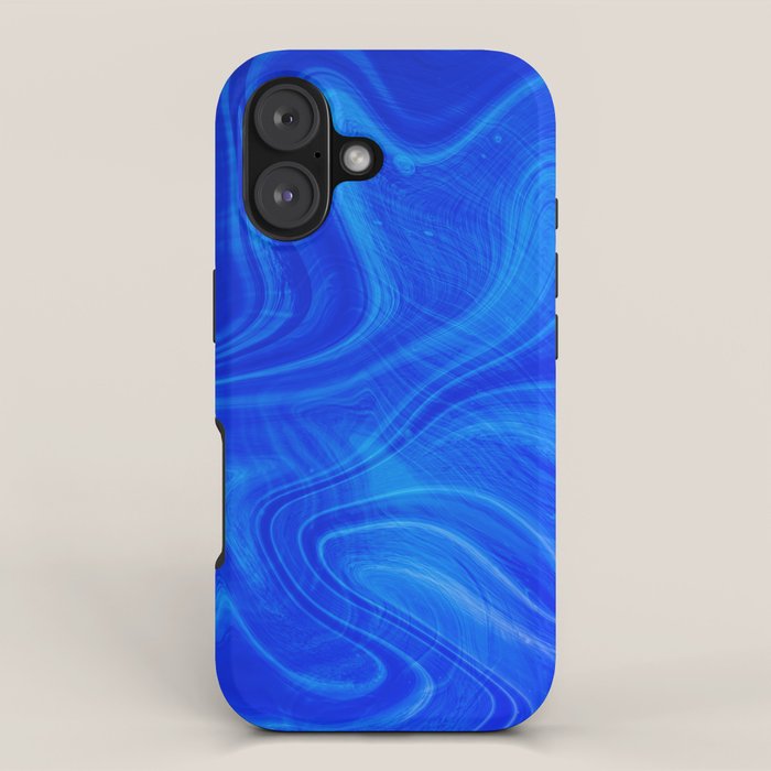 Royal Blue Swirl Marble iPhone Case Gallery Image 1