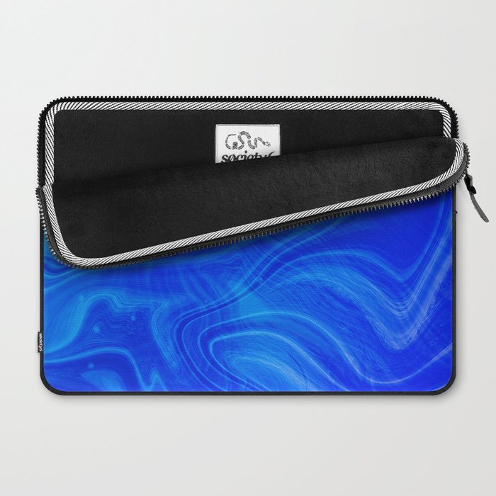 Royal Blue Swirl Marble Laptop Sleeve Gallery Image 2