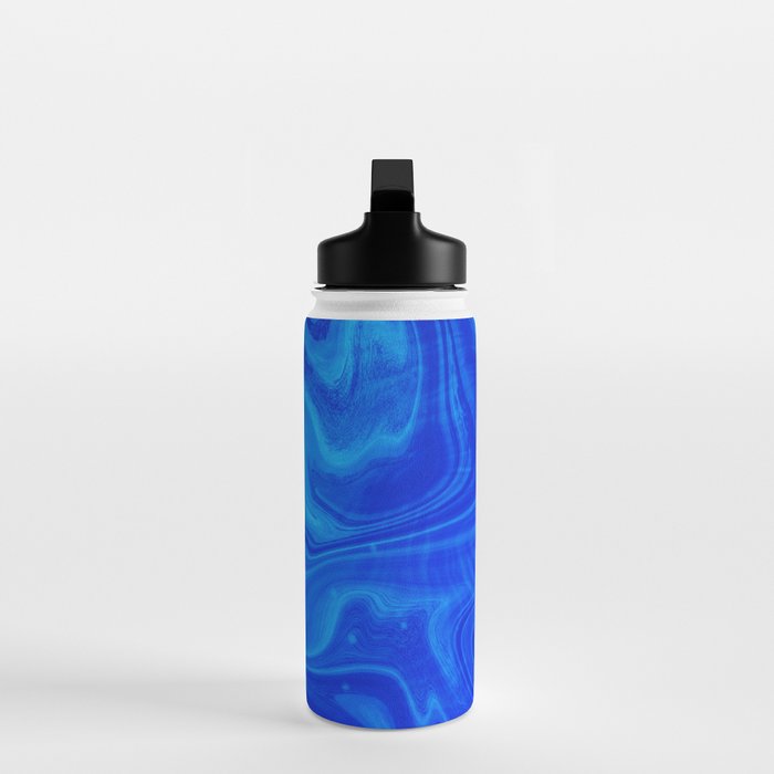 Royal Blue Swirl Marble Water Bottle Gallery Image 3