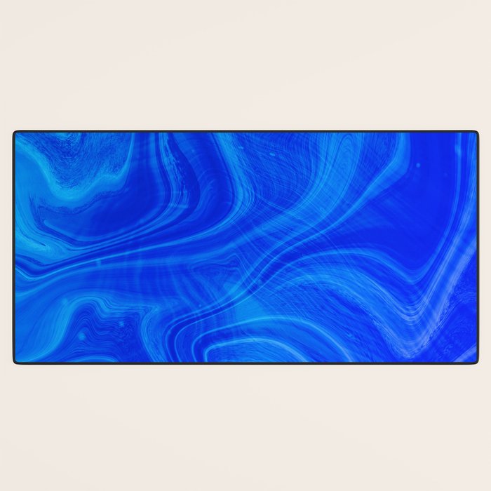 Royal Blue Swirl Marble Desk Mat Gallery Image 3