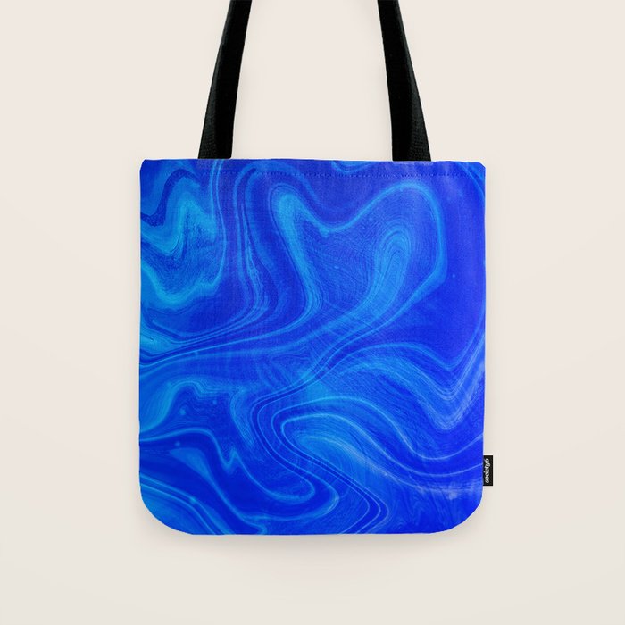 Royal Blue Swirl Marble Tote Bag Gallery Image 1