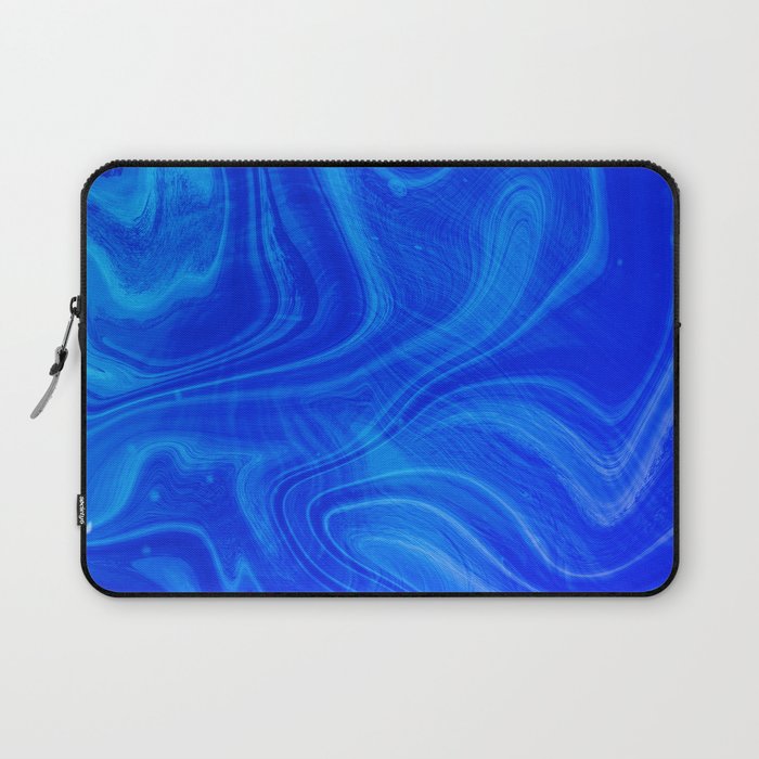 Royal Blue Swirl Marble Laptop Sleeve Gallery Image 1
