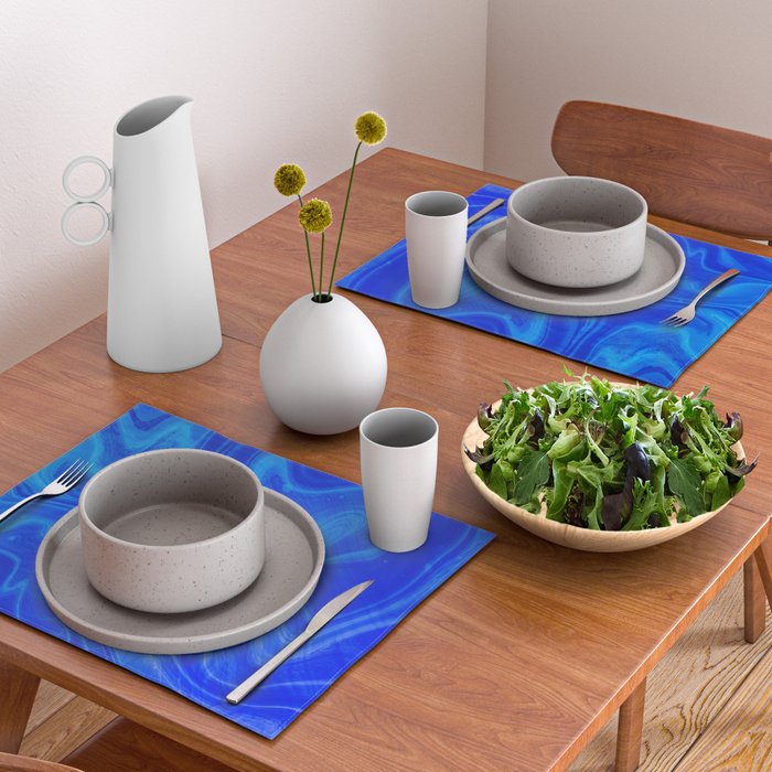 Royal Blue Swirl Marble Placemat Gallery Image 2