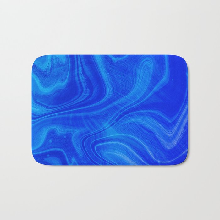 Royal Blue Swirl Marble Bath Mat Gallery Image 1