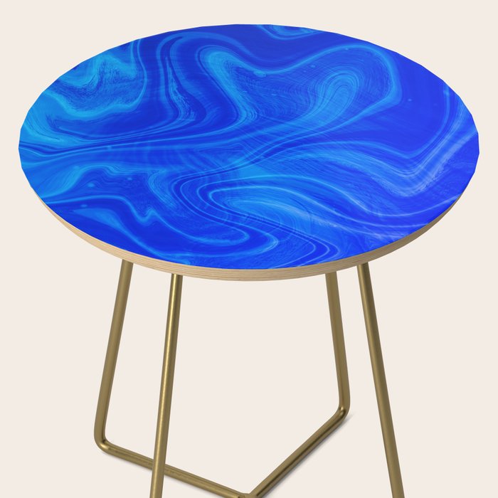 Royal Blue Swirl Marble Side Table Gallery Image 2