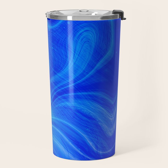 Royal Blue Swirl Marble Travel Mug Gallery Image 2