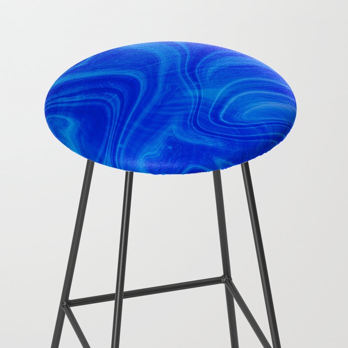Royal Blue Swirl Marble Stool Gallery Image 2