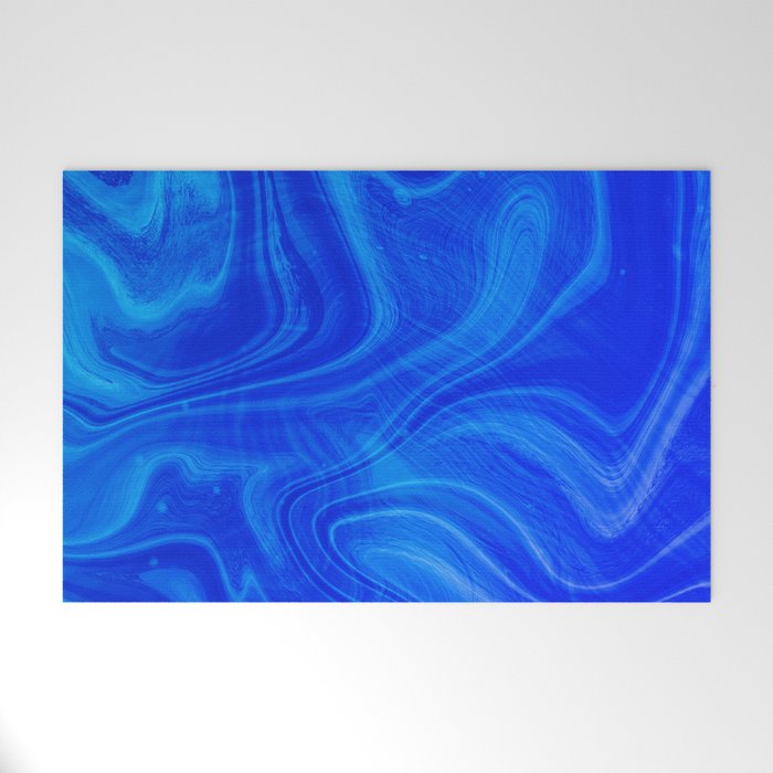 Royal Blue Swirl Marble Welcome Mat Gallery Image 1
