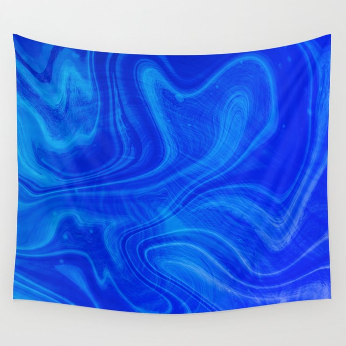 Royal Blue Swirl Marble Wall Tapestry Gallery Image 4