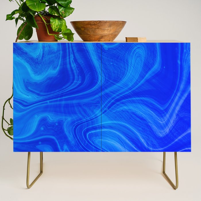 Royal Blue Swirl Marble Credenza Gallery Image 1