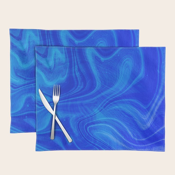 Royal Blue Swirl Marble Placemat Gallery Image 1