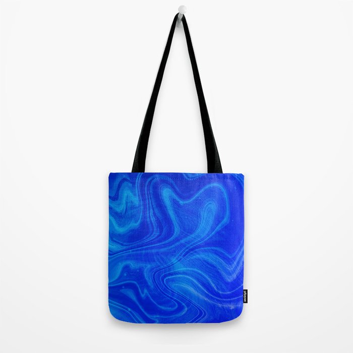 Royal Blue Swirl Marble Tote Bag Gallery Image 2
