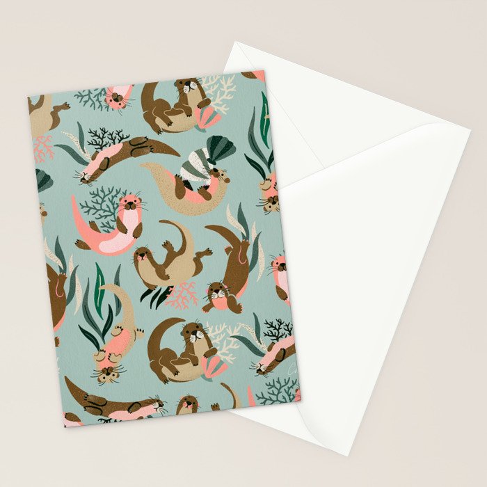 Otter Collection - Mint Palette Stationery Card Gallery Image 2