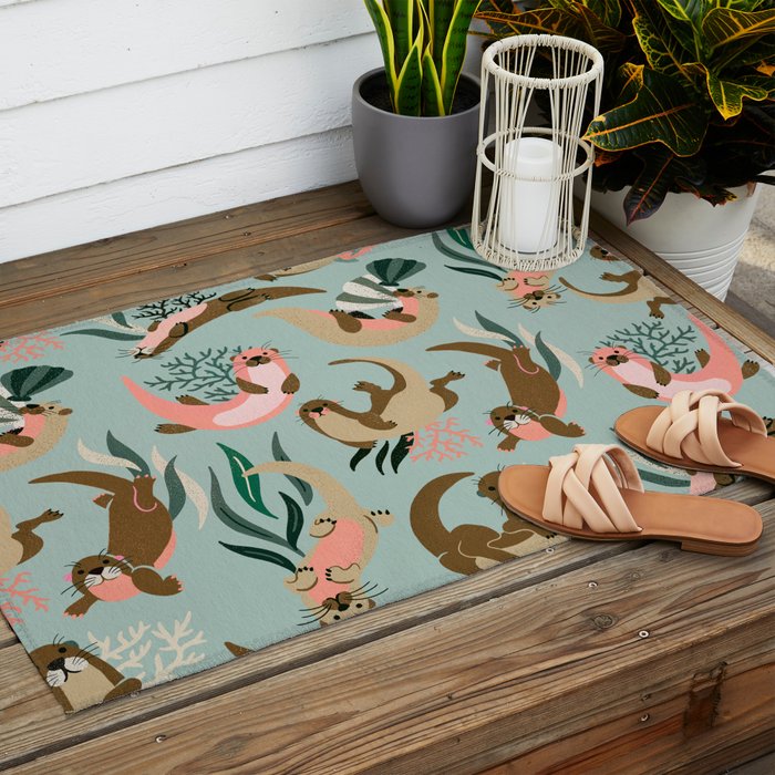 Otter Collection - Mint Palette Outdoor Rug Gallery Image 2