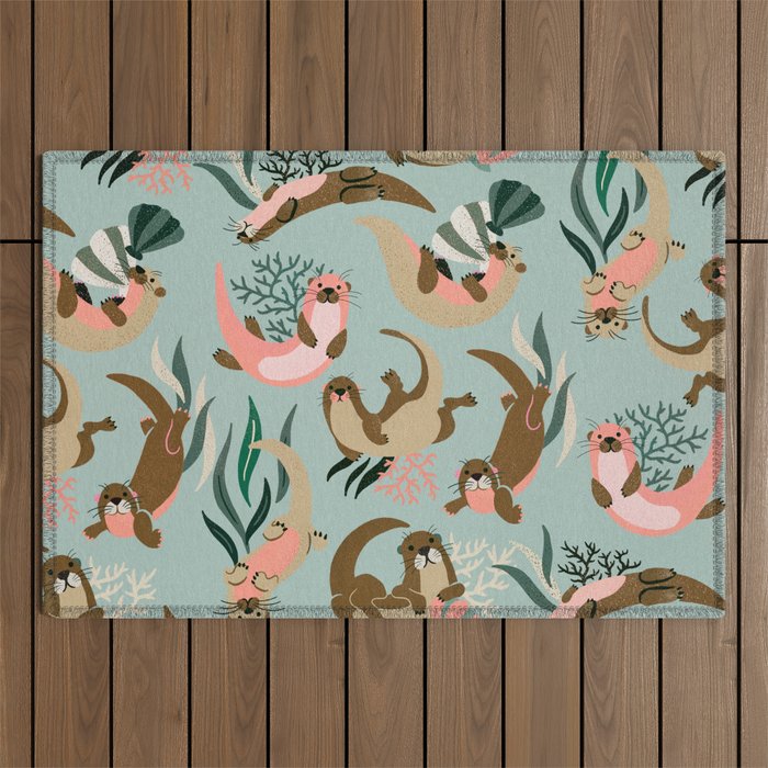 Otter Collection - Mint Palette Outdoor Rug Gallery Image 1