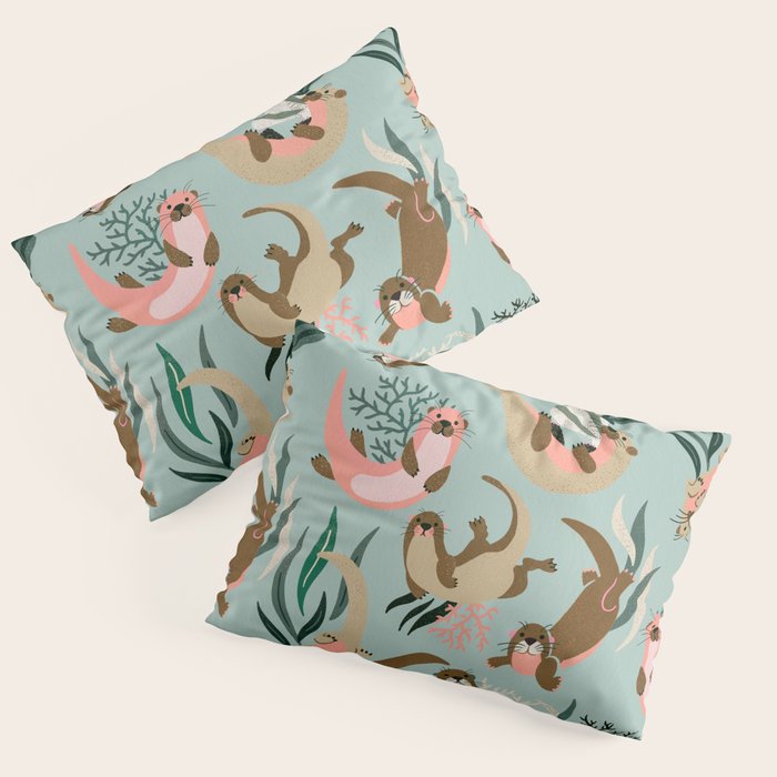Otter Collection - Mint Palette Pillow Sham Gallery Image 3
