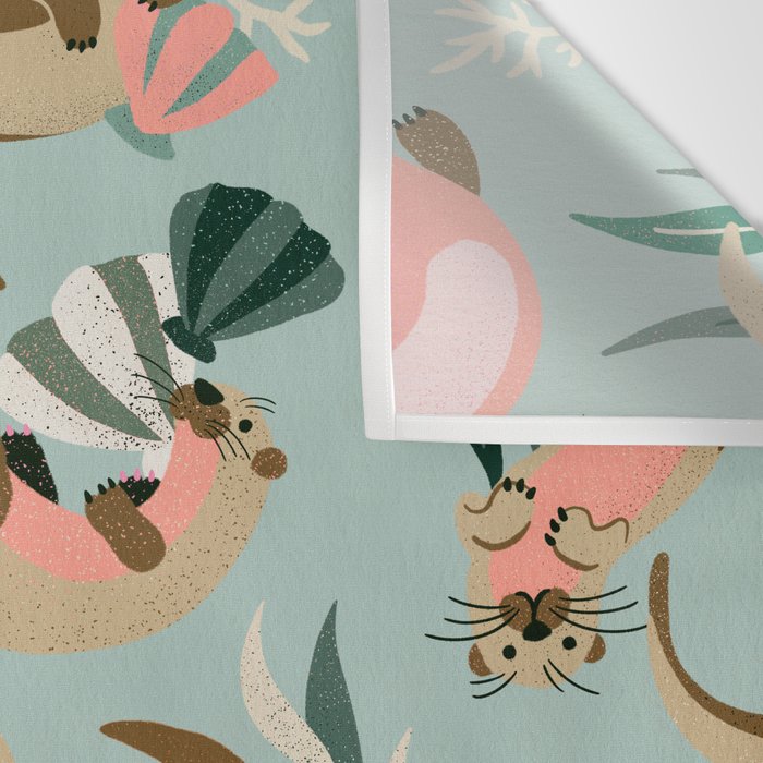 Otter Collection - Mint Palette Wall Tapestry Gallery Image 3