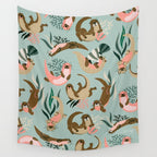 Otter Collection - Mint Palette Wall Tapestry Gallery Image 4