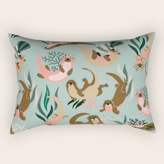 Otter Collection - Mint Palette Rectangular Pillow Gallery Image 1
