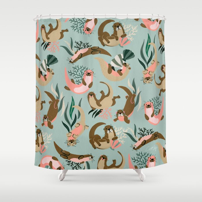 Otter Collection - Mint Palette Shower Curtain Gallery Image 1