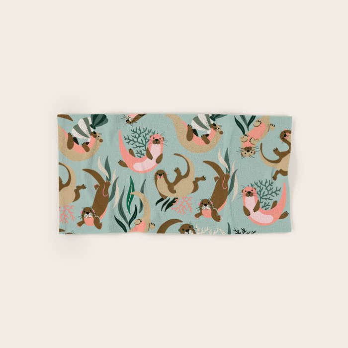 Otter Collection - Mint Palette Bath Towel Gallery Image 1