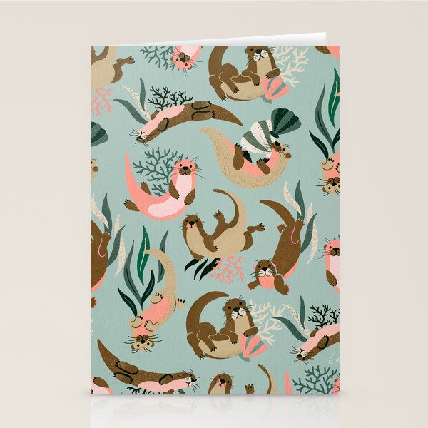 Otter Collection - Mint Palette Stationery Card Gallery Image 2