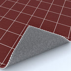 Windowpane Check Grid (white/maroon) Rug Gallery Image 4