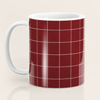 Windowpane Check Grid (white/maroon) Coffee Mug Gallery Image 3
