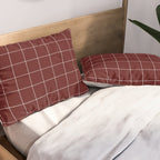 Windowpane Check Grid (white/maroon) Pillow Sham Gallery Image 2